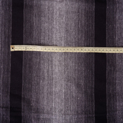 Premium Linen striped Fabric in BLACK grey beige white - Medium weight OMBRE - T305