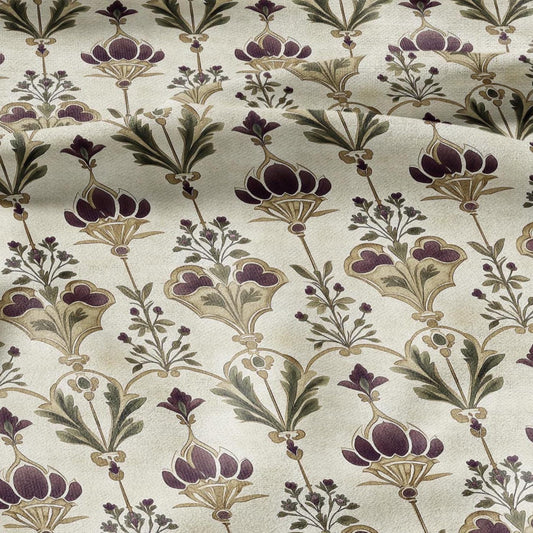 100% LINEN Fabric queen Victoria print 2494