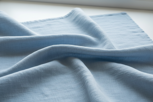 100% linen fabric Medium weight 180gsm Prewashed - pale blue Solid color