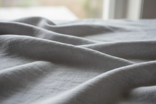100% linen fabric Medium weight 180gsm Prewashed - Solid color pale gray