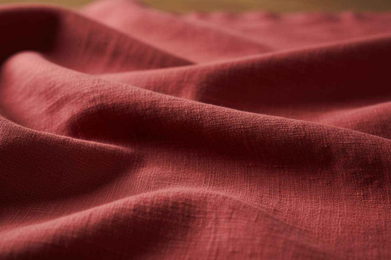 100% linen fabric Medium weight 180gsm Prewashed - red Solid color